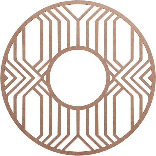 Ekena Millwork Empire Wood Fretwork Pierced Ceiling Medallion, Wood (Paint Grade), 26"OD x 9 1/2"ID x 3/8"T CMWP26X26X0375EPMF - main